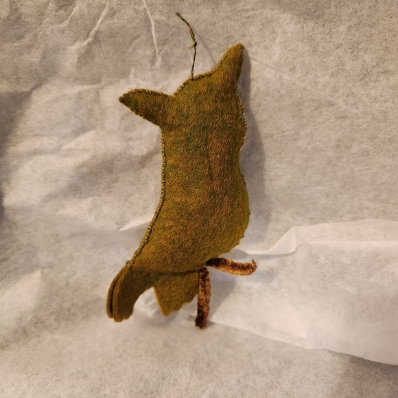 Retro Felted and Beaded Owl Ornament - Picture 7 of 16